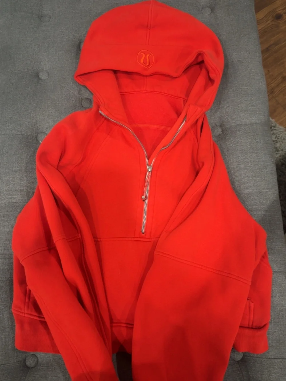lululemon Red Half-Zip Hooded Pullover